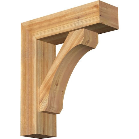 Ekena Millwork Legacy Block Rough Sawn Bracket w/ Offset Brace, Western Red Cedar, 8"W x 28"D x 32"H BKT0806X28X32LEC05RWR